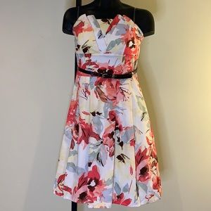 Women’s 3/4 Maurices Strapless Floral Semi-Formal Dress